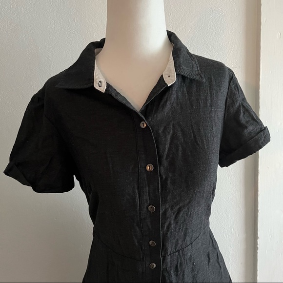 Brooklyn Industries black shirt dress shirt sleeved size medium - Picture 2 of 8
